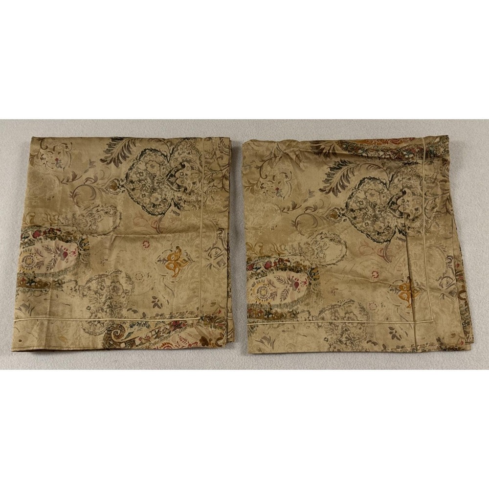 Ralph Lauren Verdonnet Paisley  2 King Shams 100% Cotton Euro Boho Traditional